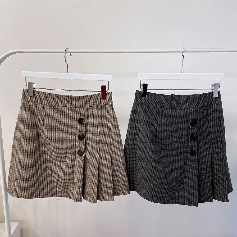 3ボタンプリーツチェックスカート | mirangmirang | 詳細画像29