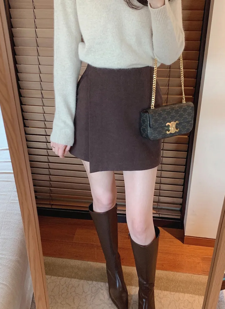 hholic ラップスカート風 パンツ ブラック ラップ風スカートパンツ | レディースファッション通販 - DHOLIC