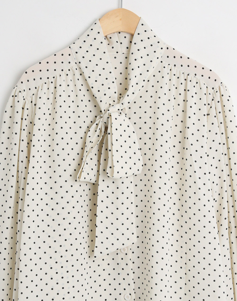 ハイネックドットリボンパフブラウス | DHOLIC | 詳細画像17