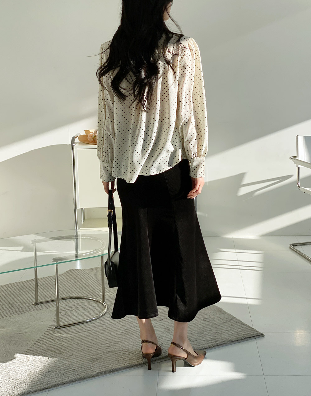 ハイネックドットリボンパフブラウス | DHOLIC | 詳細画像13