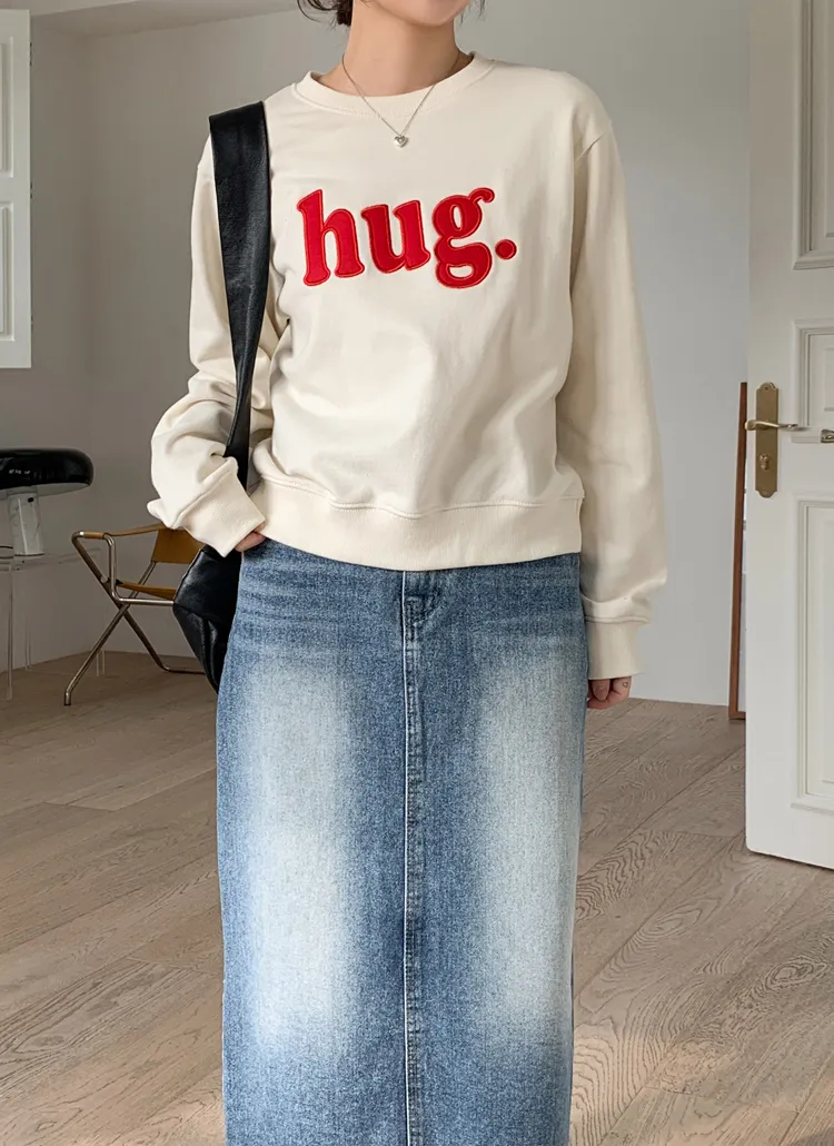 hug刺繍パッチスウェット | lindashop | 詳細画像1