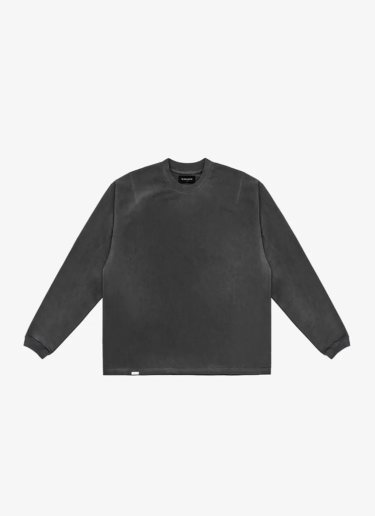 メタルロゴロングスリーブTシャツ(Washed Black) | 詳細画像1