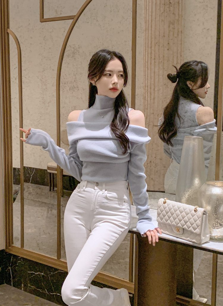 バンデル レイヤード ハイネックニット ホワイト BANDEL（バンデル