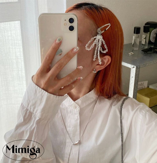 クリアビーズリボンヘアピン | レディースファッション通販 - DHOLIC