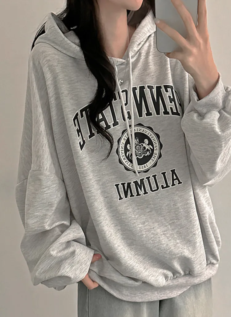 yuritunn デイリーレタリングルーズフィットパーカー・p628545 - 【上品】