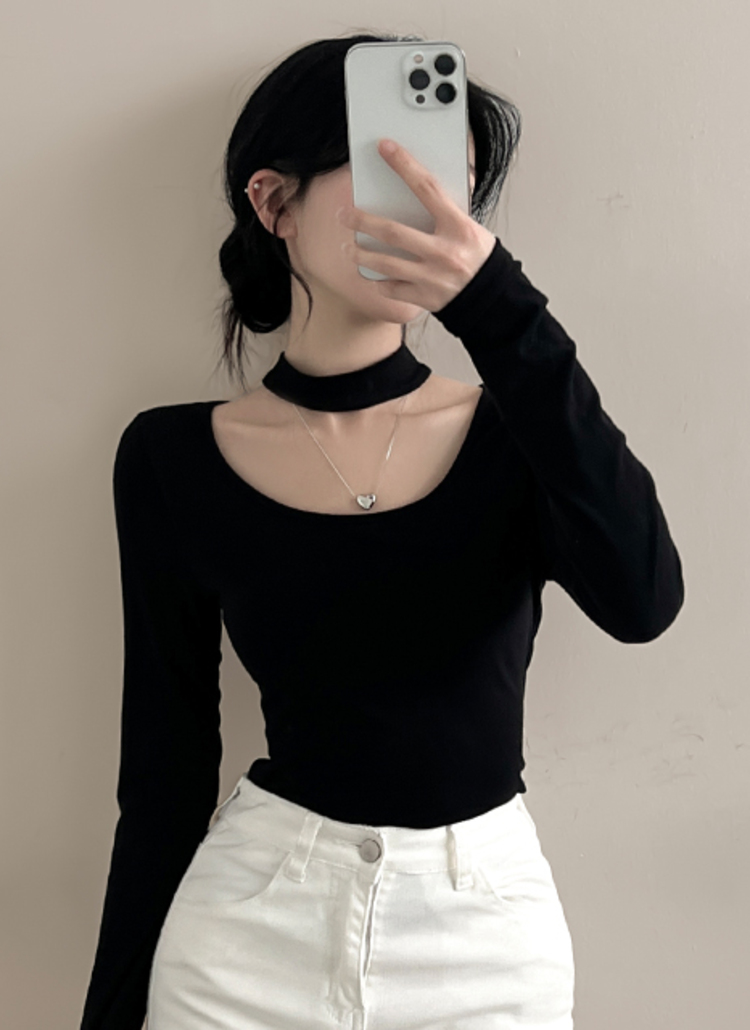 チョーカーネック長袖Tシャツ | レディースファッション通販 - DHOLIC