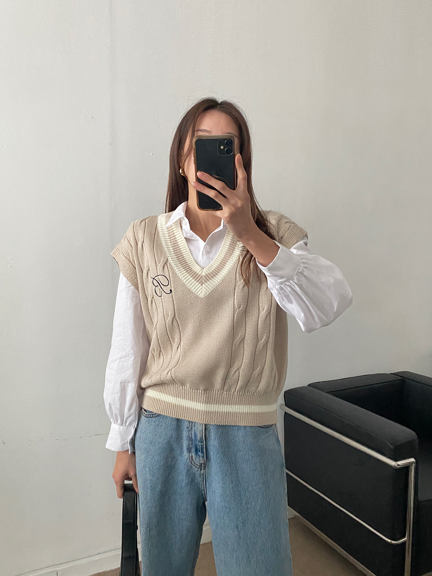 B刺繡チルデンニットベスト | 詳細画像9