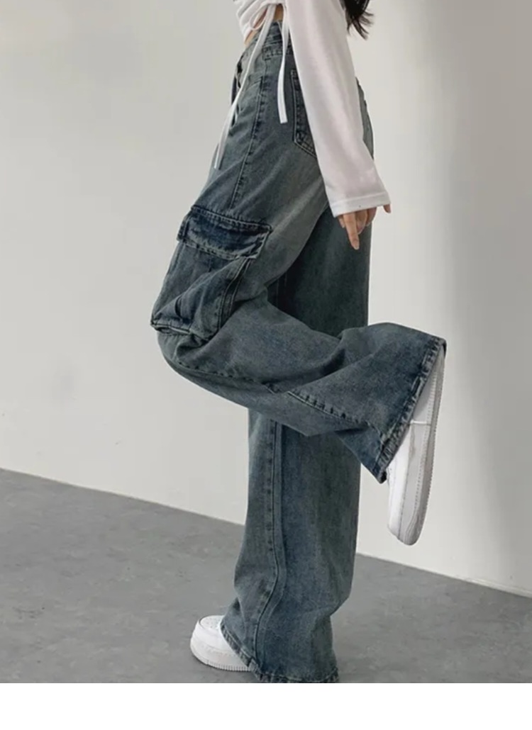 ドロストカーゴワイドデニムパンツ | レディースファッション通販 - DHOLIC