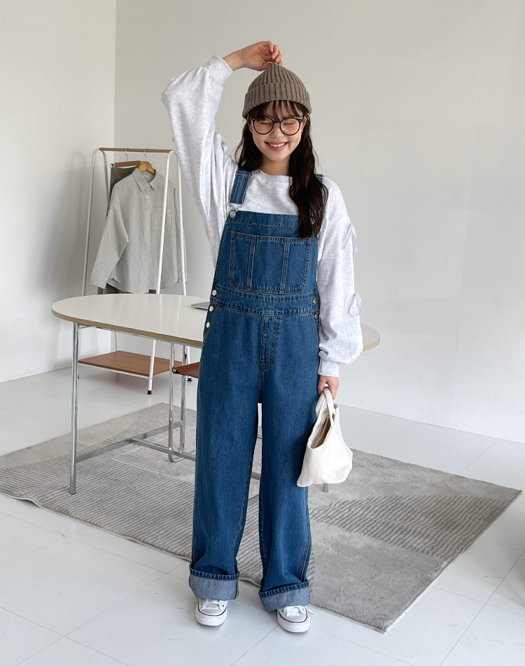 ボタンポケットデニムサロペットパンツ | レディースファッション通販