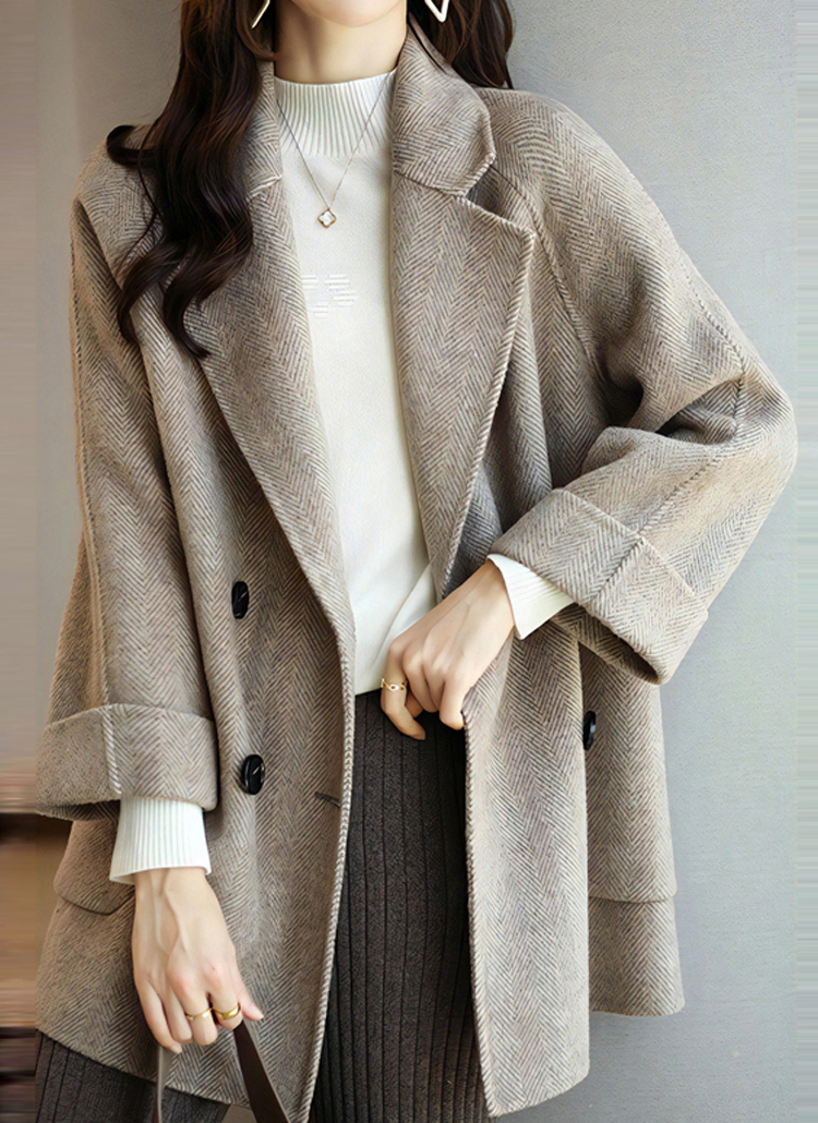 ドルチェ&ガッバーナ ロングツイードコート ヘリンボーン ファー ダブル 36 ドルチェ&ガッバーナ ロングツイードコート ヘリンボーン ファー