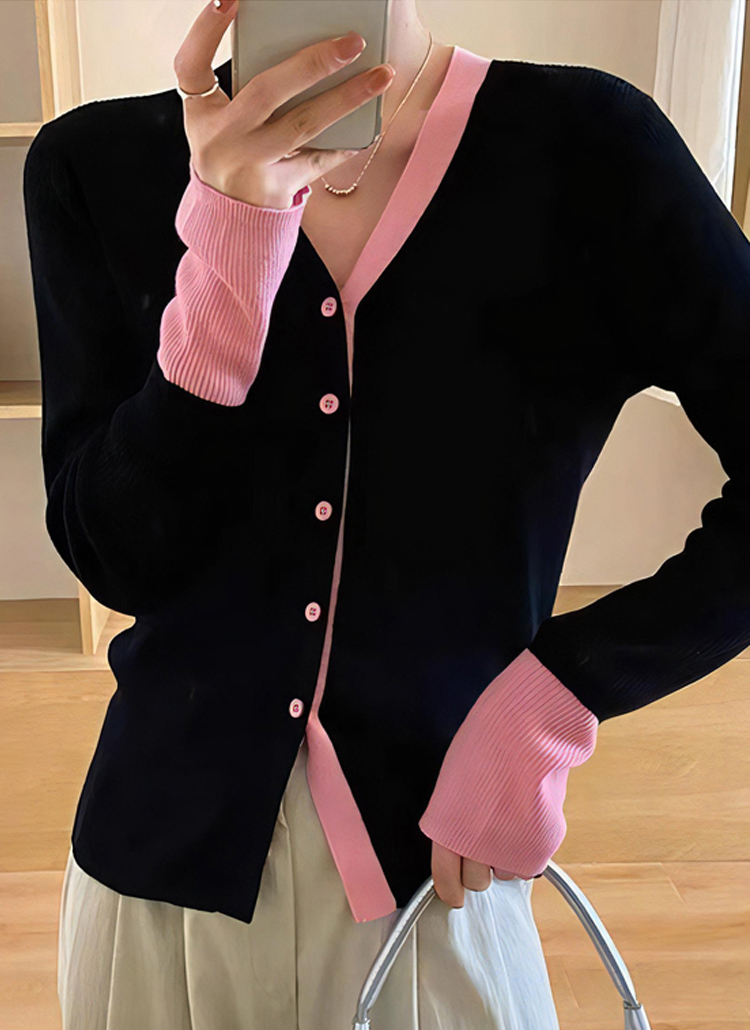 バイカラーニットカーディガン | レディースファッション通販 - DHOLIC