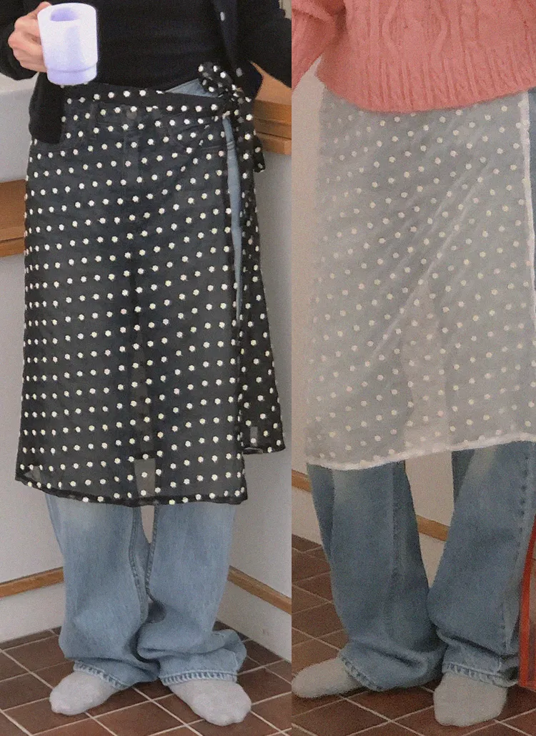 フラワー刺繍チュールラップスカート | naturalmind | 詳細画像1