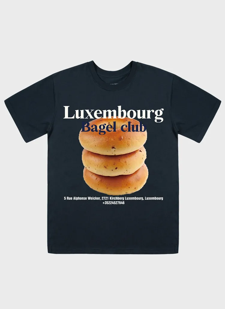 LUXEMBOURGベーグルプリント半袖Tシャツ(NAVY) | 詳細画像1