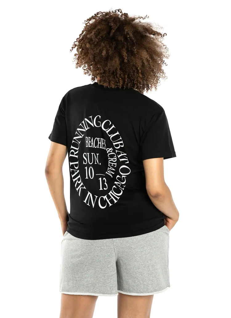 CHICAGOバックサークルレタリング半袖Tシャツ(BLACK) | 詳細画像1