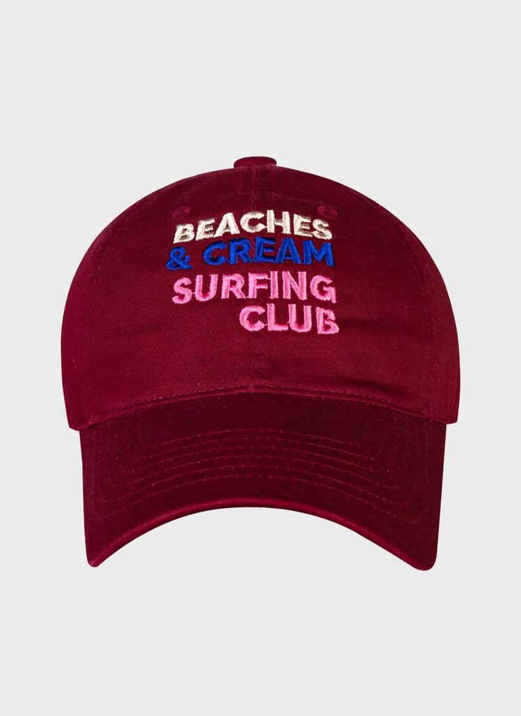 B&C SURFING CLUB刺繍キャップ(BURGUNDY) | 詳細画像1