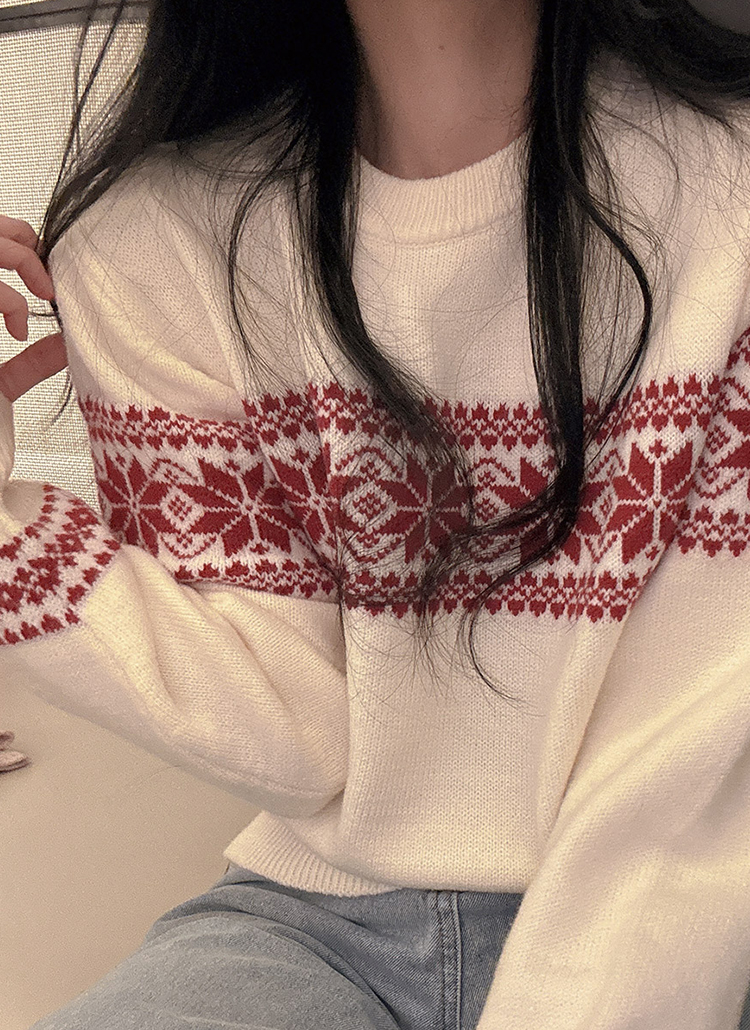 美品★モンクレール・ワッペン付 ノルディック柄編み ニット セーター(XS) セール】【forksy.】ノルディック柄ポケット付きニットプル