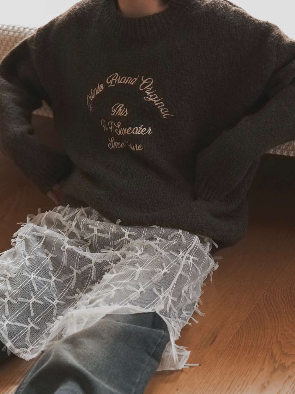ウール混刺繍レタリングニット | 詳細画像20