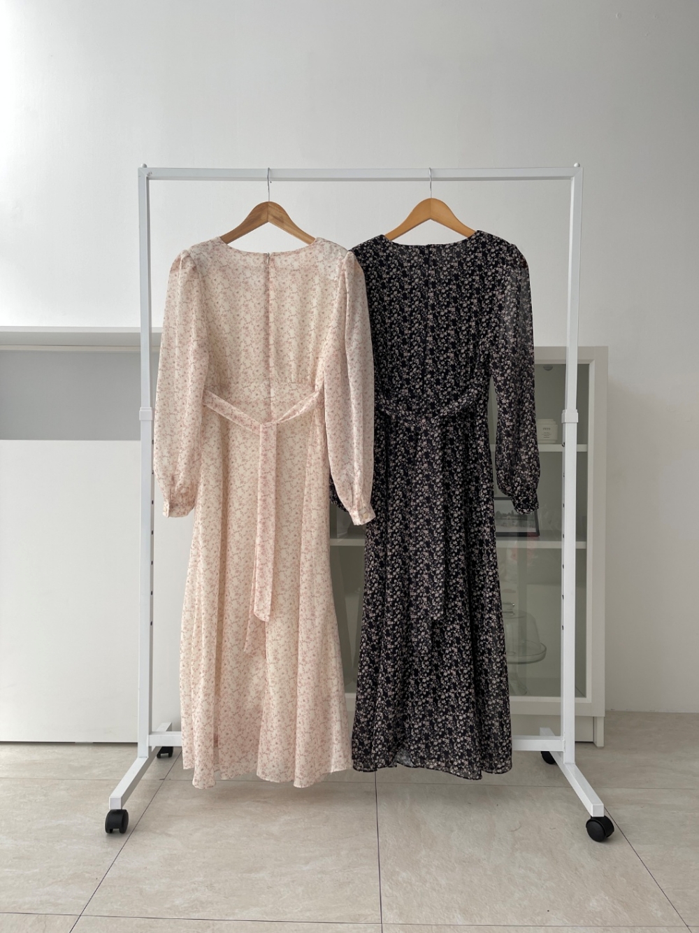 カシュクール花柄シフォンリボンワンピース | 詳細画像25