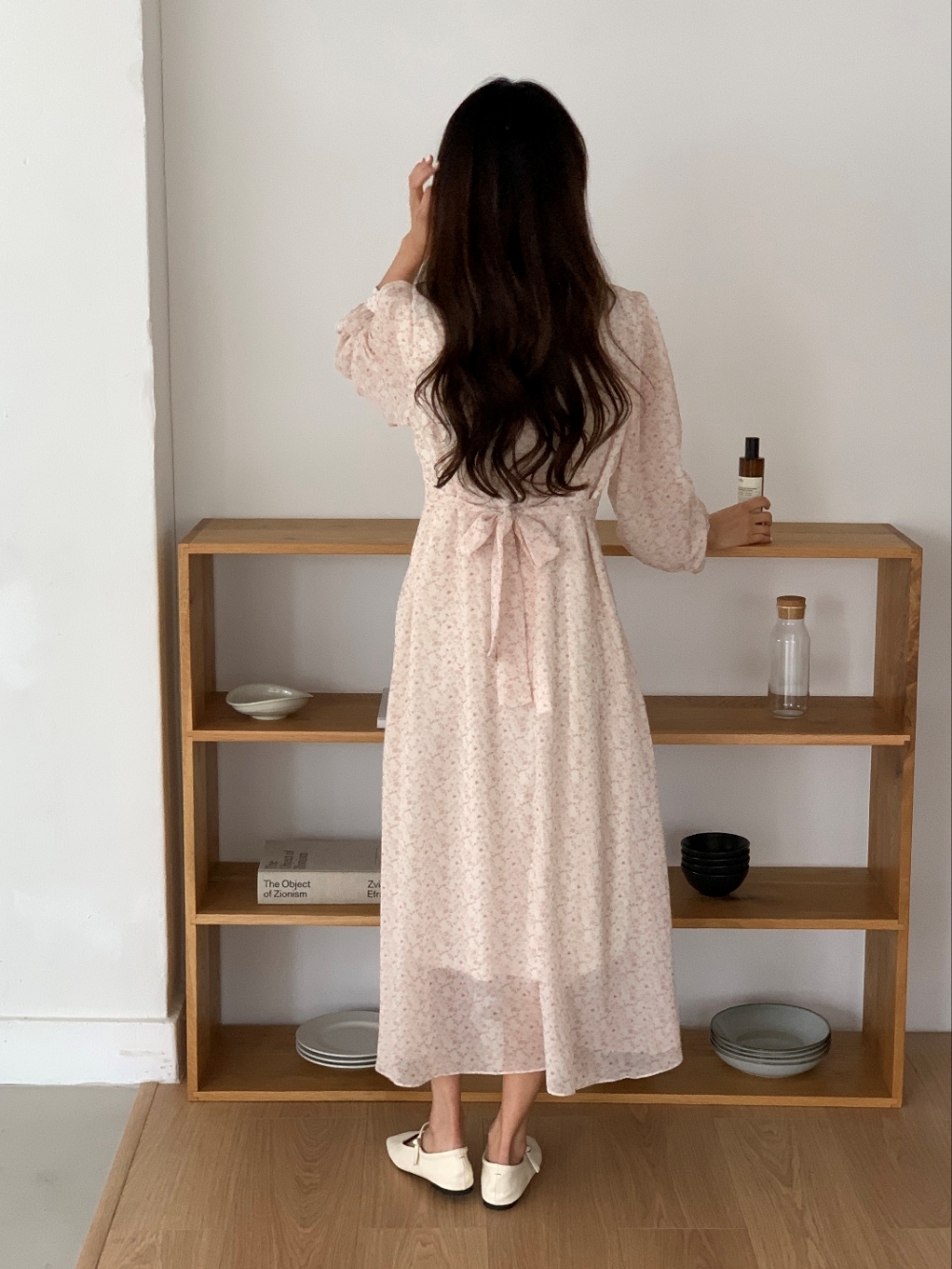 カシュクール花柄シフォンリボンワンピース | 詳細画像2