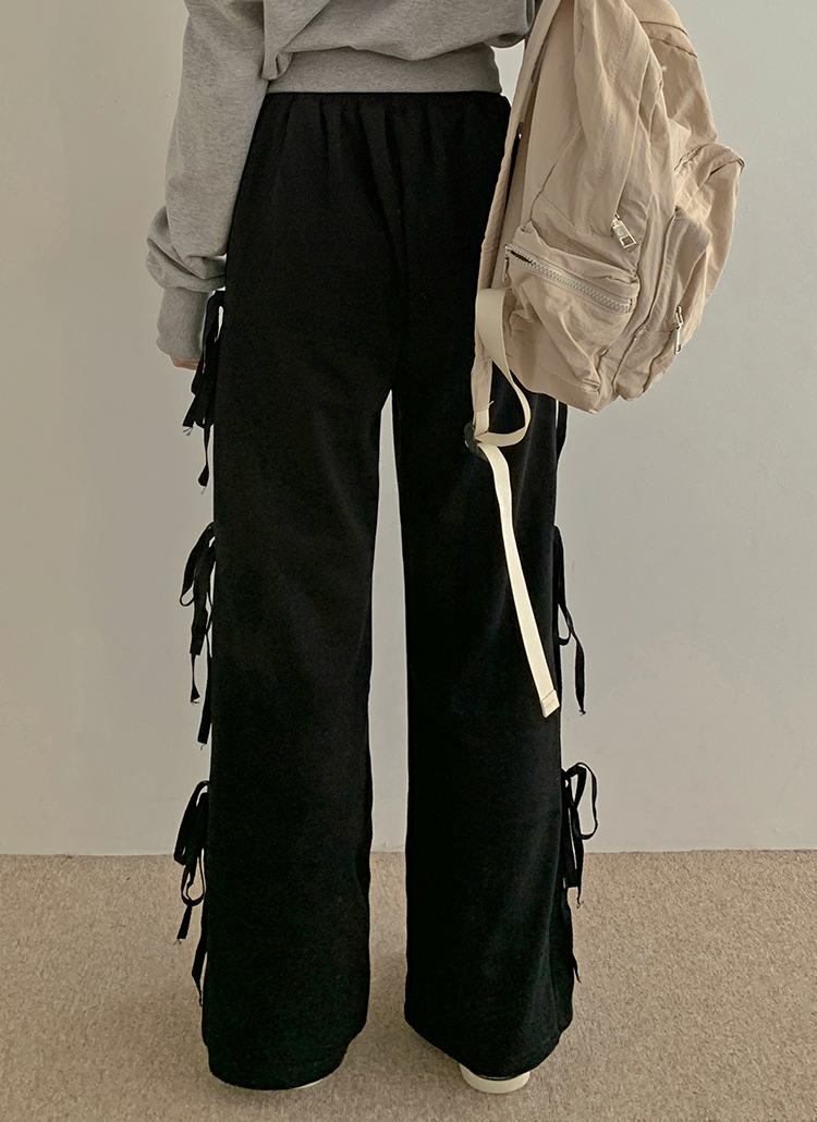 サイドリボンスウェットパンツ | レディースファッション通販 - DHOLIC