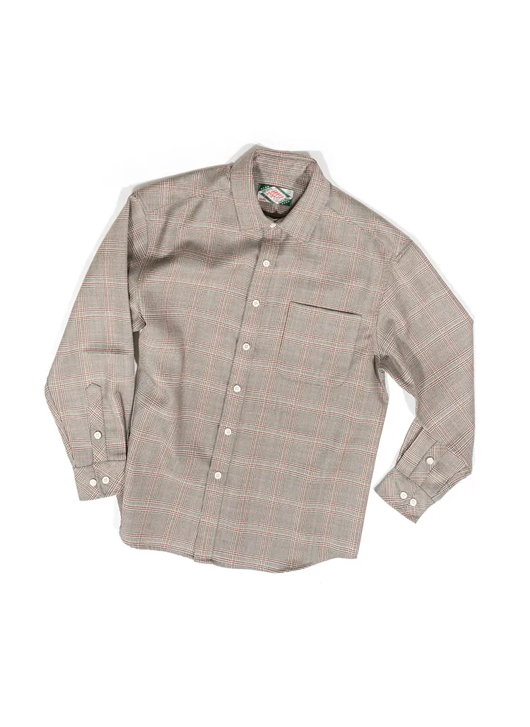 ウール混チェックシャツ(ブラウン) | 詳細画像1