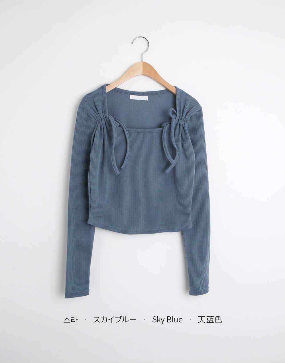 スクエアショルダーストリングクロップドTシャツ | DHOLIC | 詳細画像14