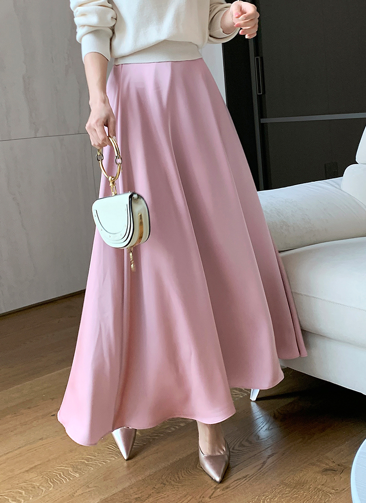 バックゴムサテンフレアスカート | レディースファッション通販 - DHOLIC