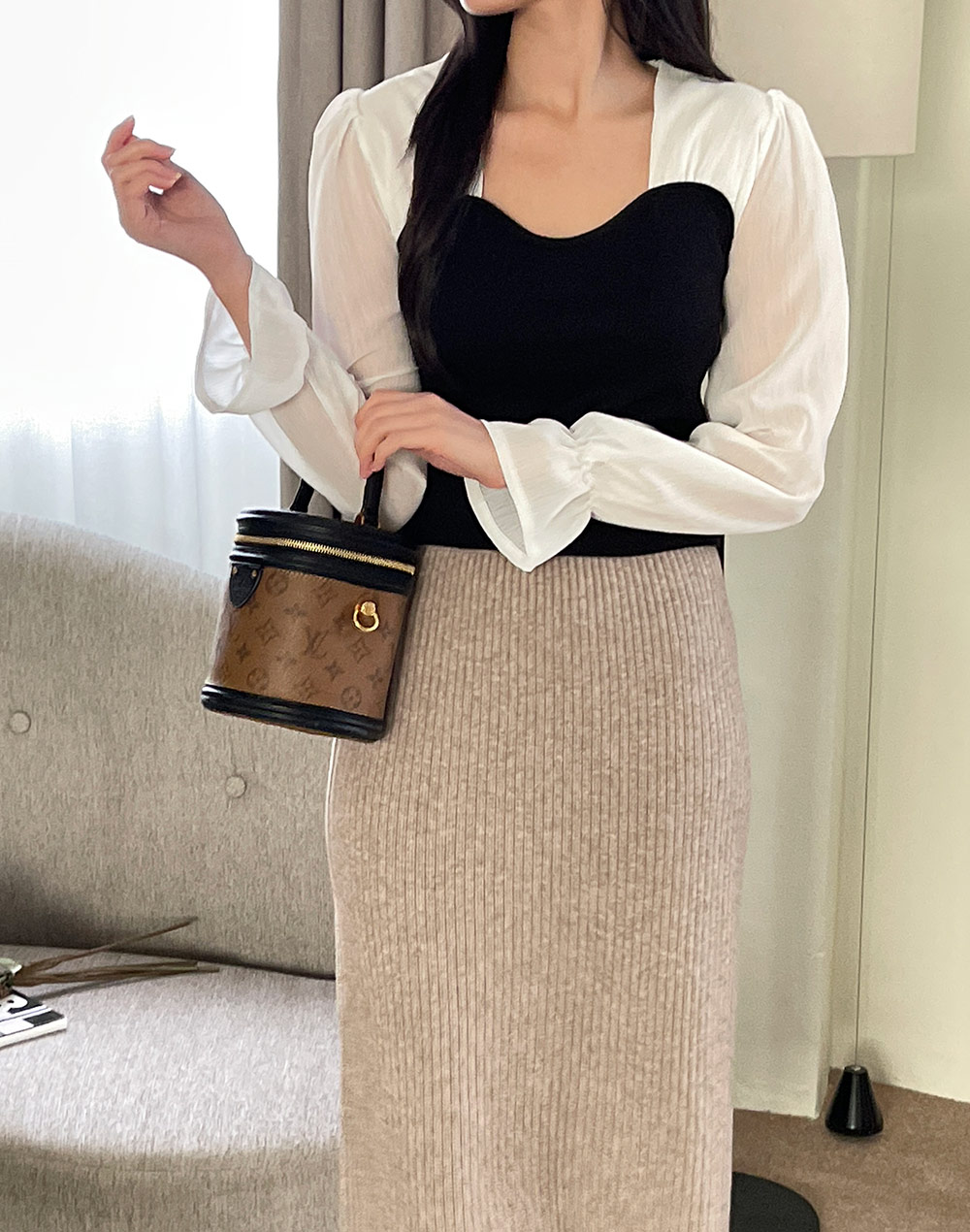 ハートネックシアースリーブTシャツ | DHOLIC | 詳細画像4