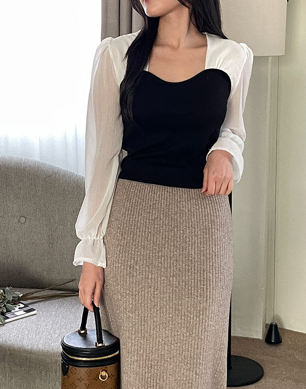 ハートネックシアースリーブTシャツ | DHOLIC | 詳細画像7