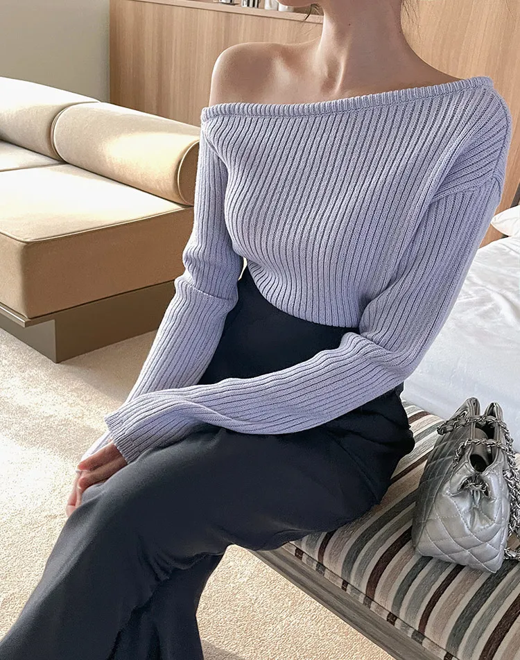 ワンショルダースリムリブニット | DHOLIC | 詳細画像1