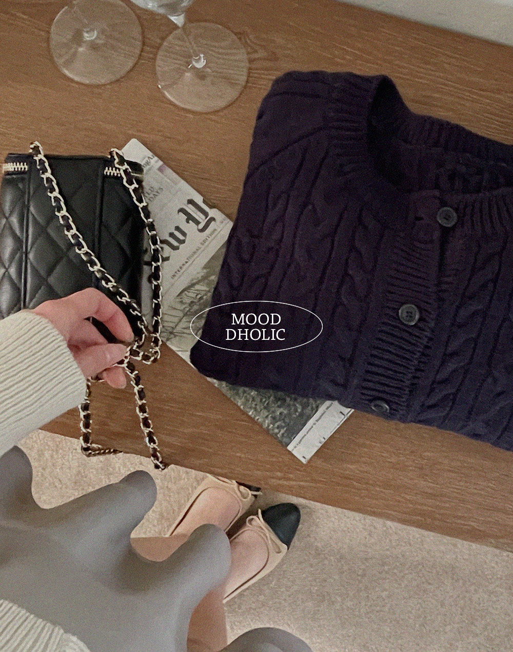 ラウンドラグランケーブルカーディガン | DHOLIC | 詳細画像2