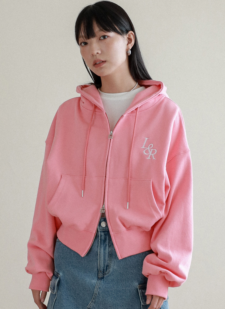 ビッグロゴジップパーカー(Pink) | レディースファッション通販