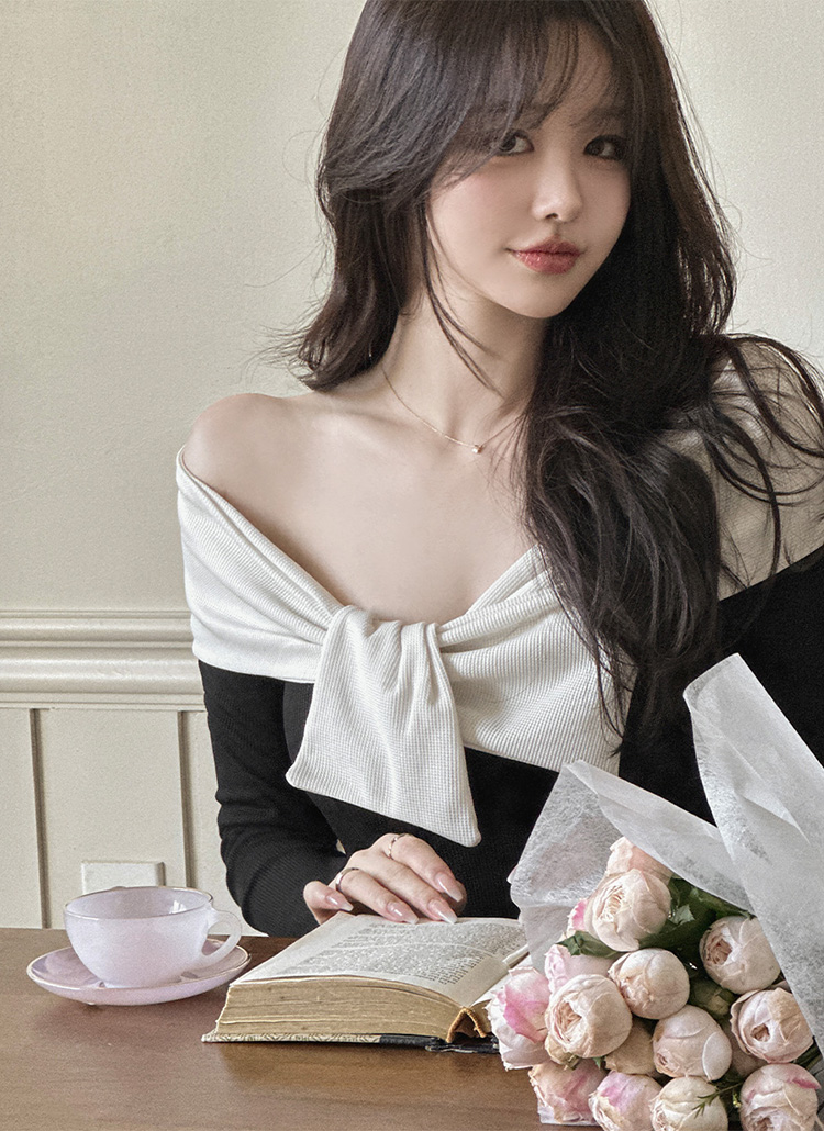 【新品未使用】タグ付き リランドチュール リボンオフショルワンピース Rirandture - 【新品未使用】タグ付き リランドチュール リボン