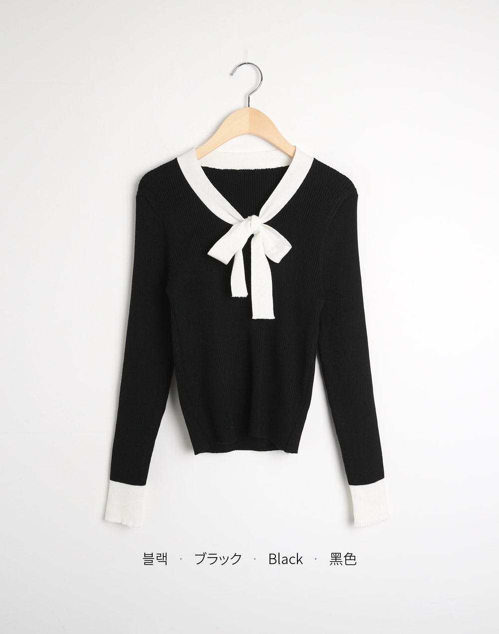 配色ネックリボンリブニット | DHOLIC | 詳細画像15