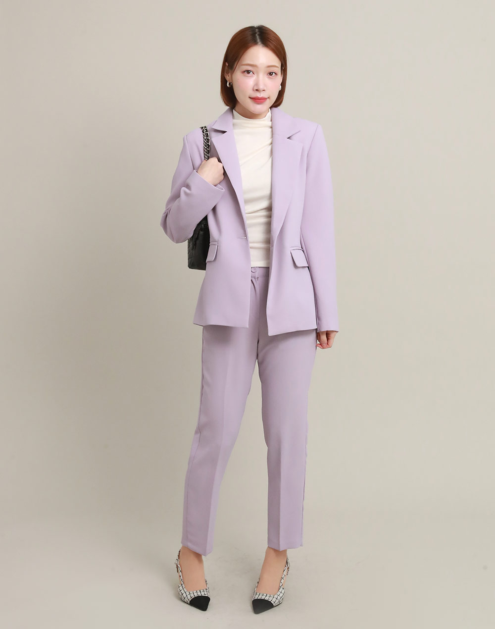 くるみボタンミドルジャケット&スラックスSET | レディース