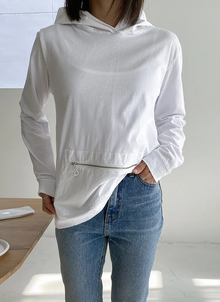 ジップポケットフードTシャツ | rielar | 詳細画像1