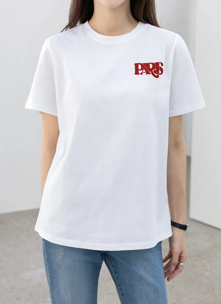 PARISレタリング半袖Tシャツ | 詳細画像1