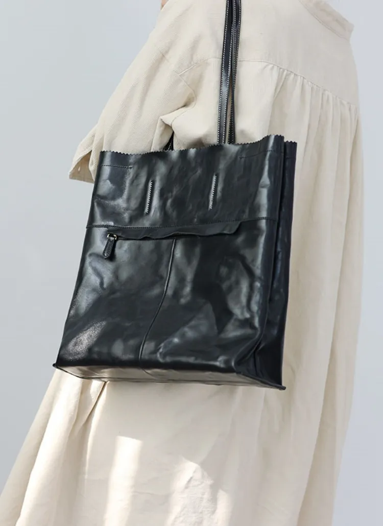 紙袋風ステッチカウレザーバッグ | pinkbag | 詳細画像1