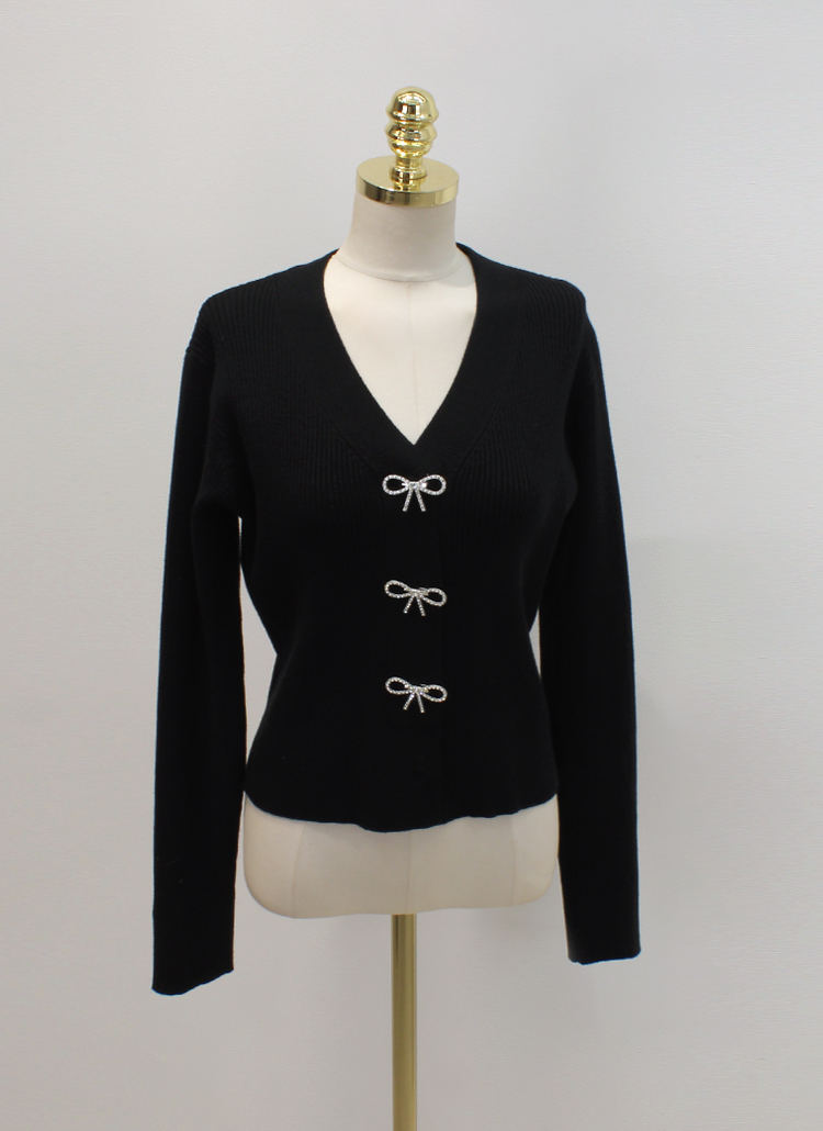 Reneルネ リボンブローチ付 カーディガン ピンク Rene/ルネの中古品