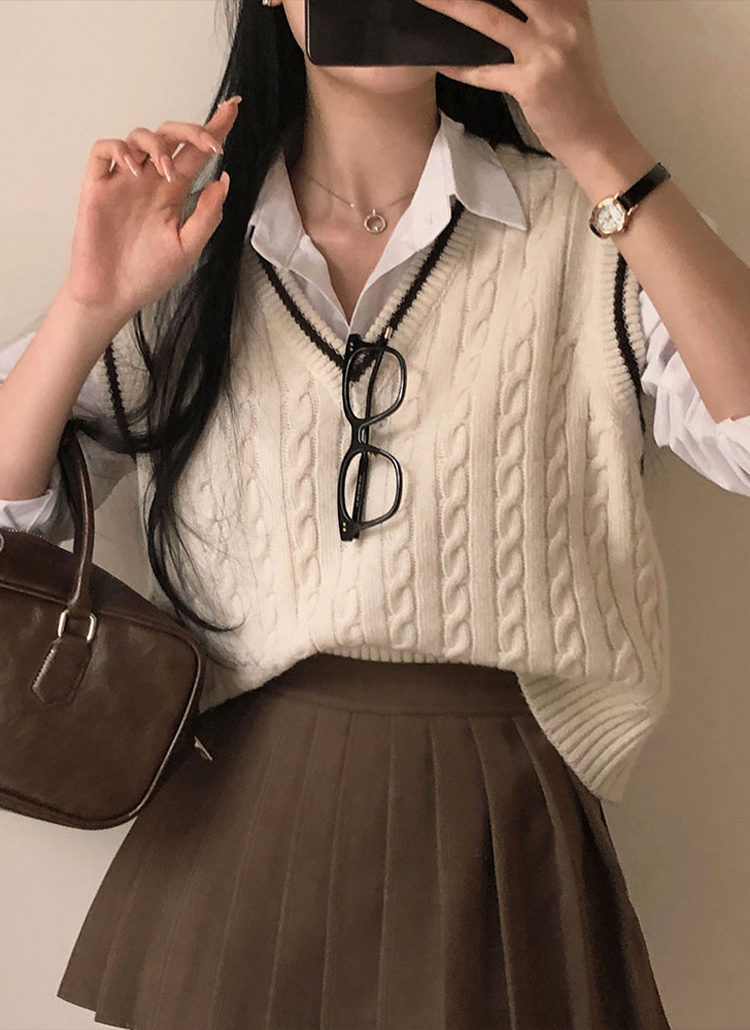 beidelli made]ケーブルチルデンニットベスト | レディース
