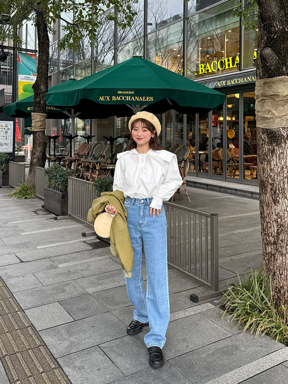 フェイクレザーパッチストレートデニムパンツ | 詳細画像7