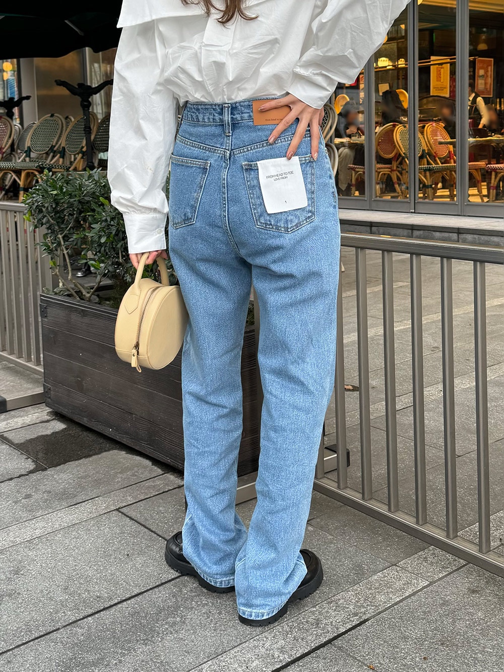 フェイクレザーパッチストレートデニムパンツ | 詳細画像21