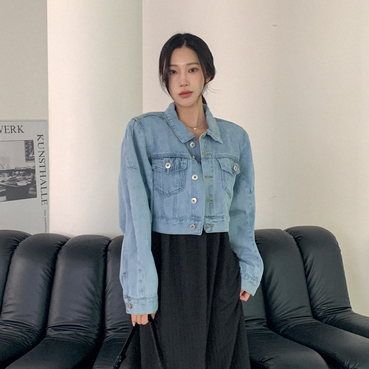 Rick Owens DRKSHDW 短丈デニムジャケット BK クロップド丈