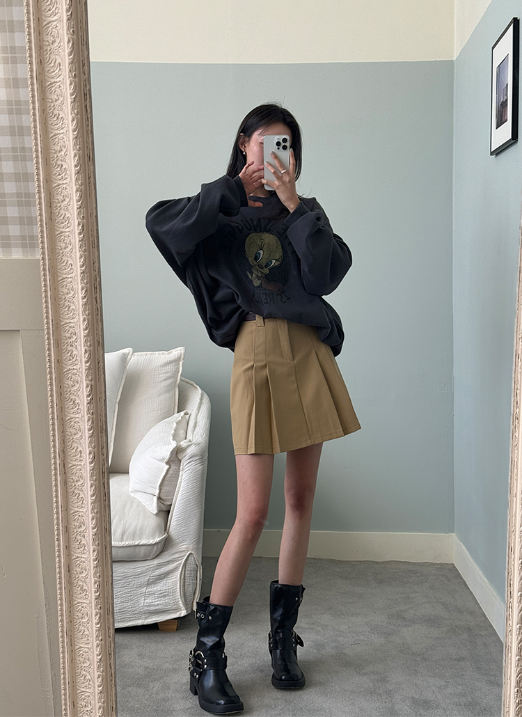 ベルト付プリーツミニスカート | レディースファッション通販 - DHOLIC