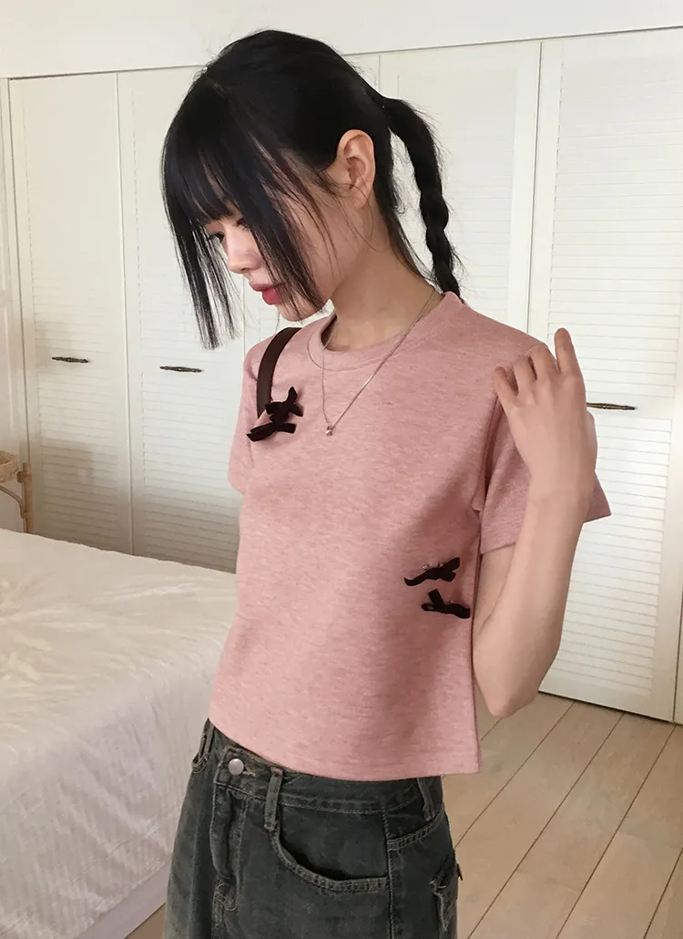 リボンピン半袖Tシャツ | WONDERWONDER | 詳細画像1