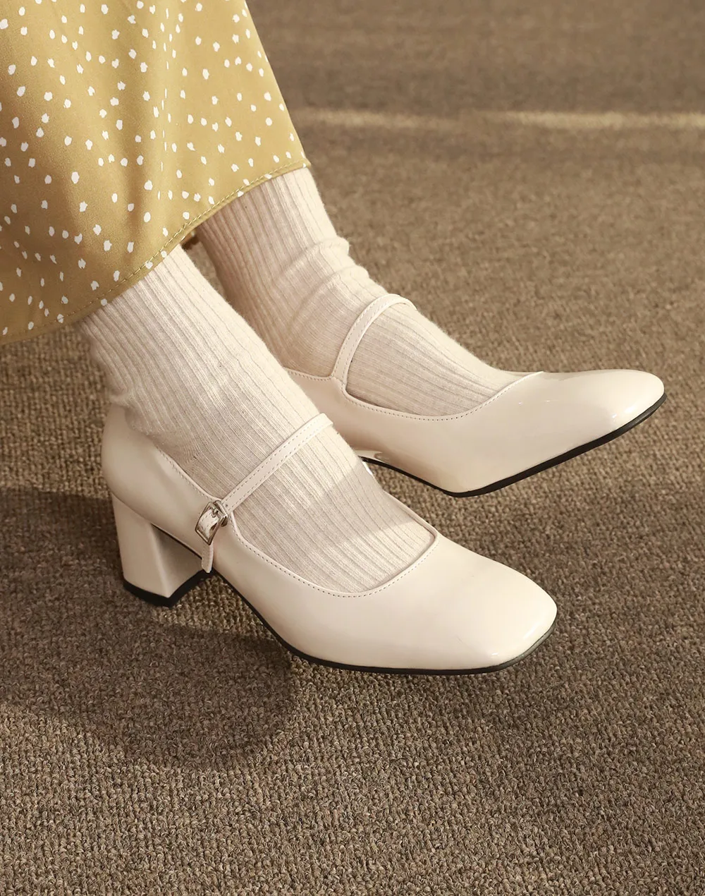 ブロッキングレース セットアップ ホワイト よっ 