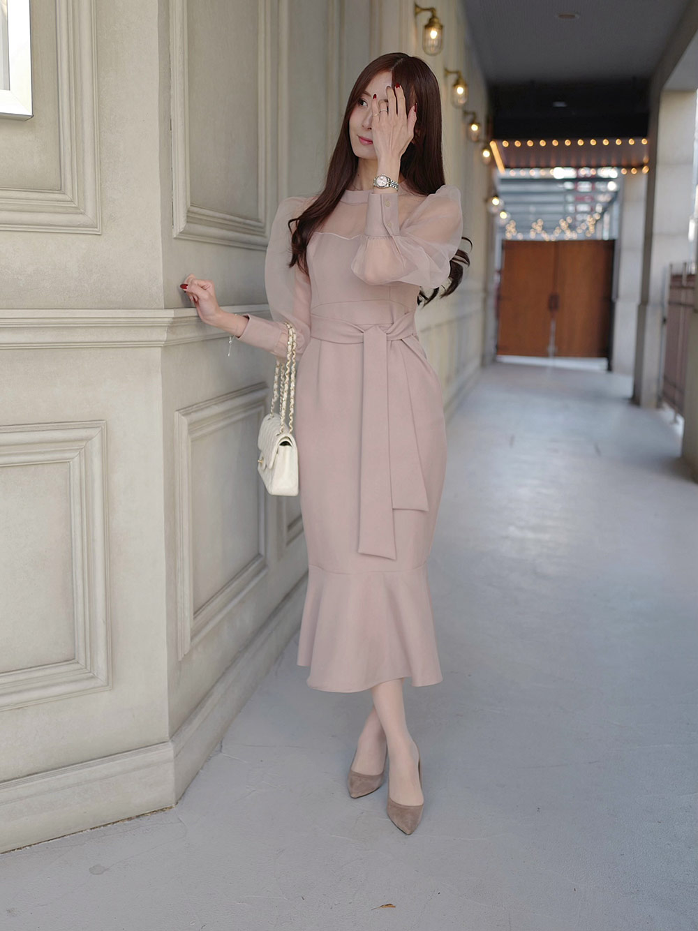 シアーリボンマーメイドワンピース | レディースファッション通販 - DHOLIC