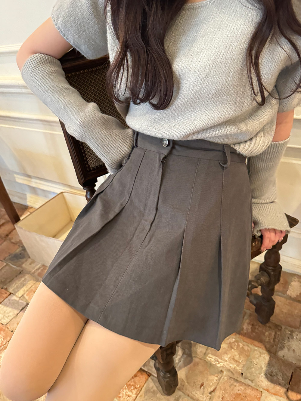 パンツ裏地プリーツミニスカート | レディースファッション通販