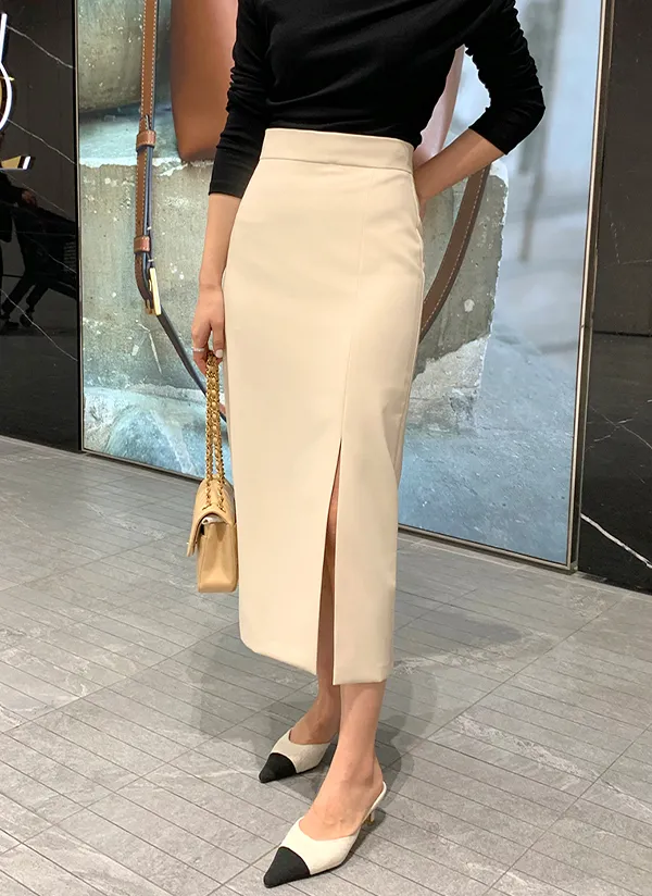 フロントスリットペンシルスカート | レディースファッション通販 - DHOLIC 