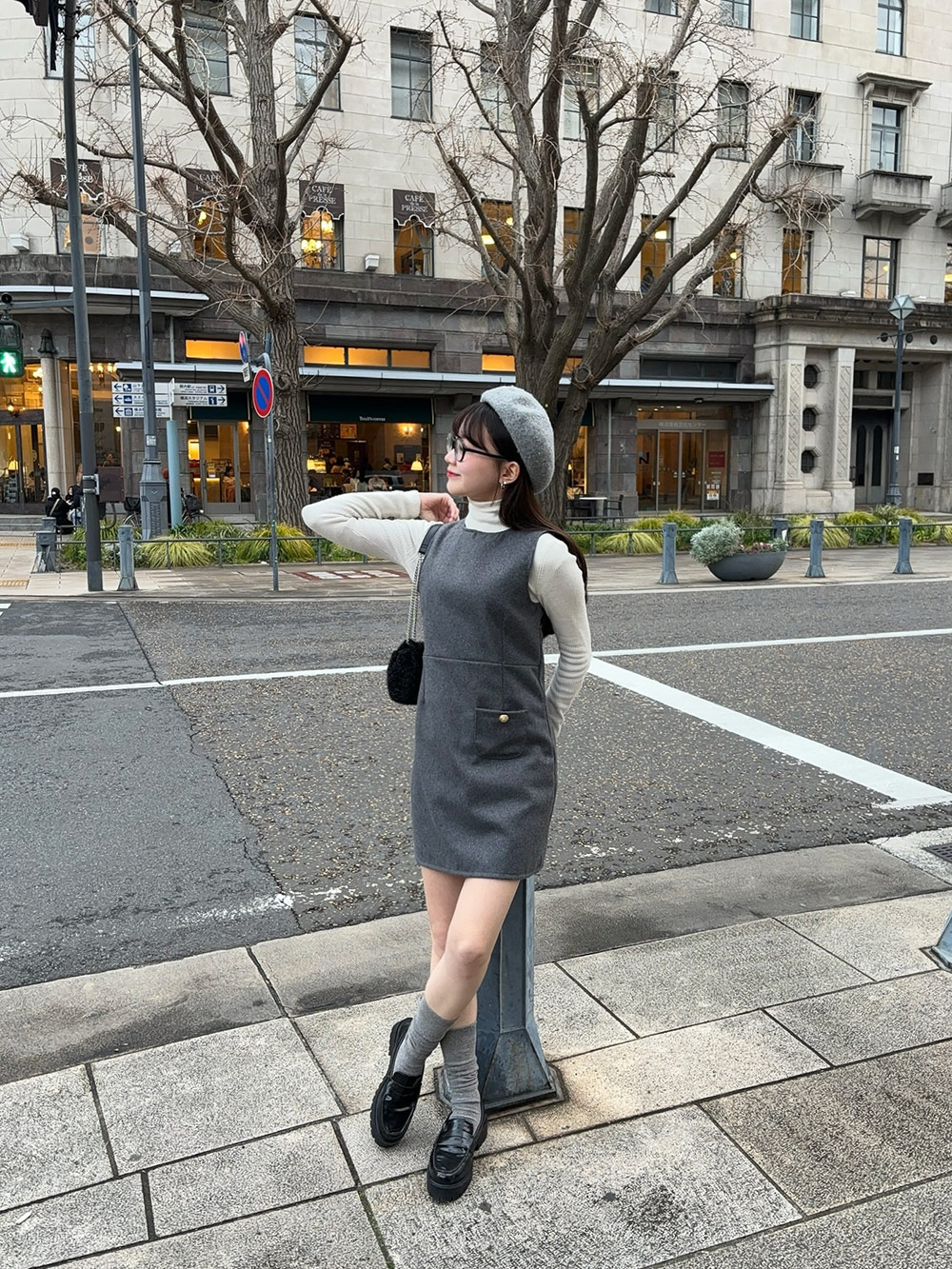 ウール混ノースリーブミニワンピース | 詳細画像6